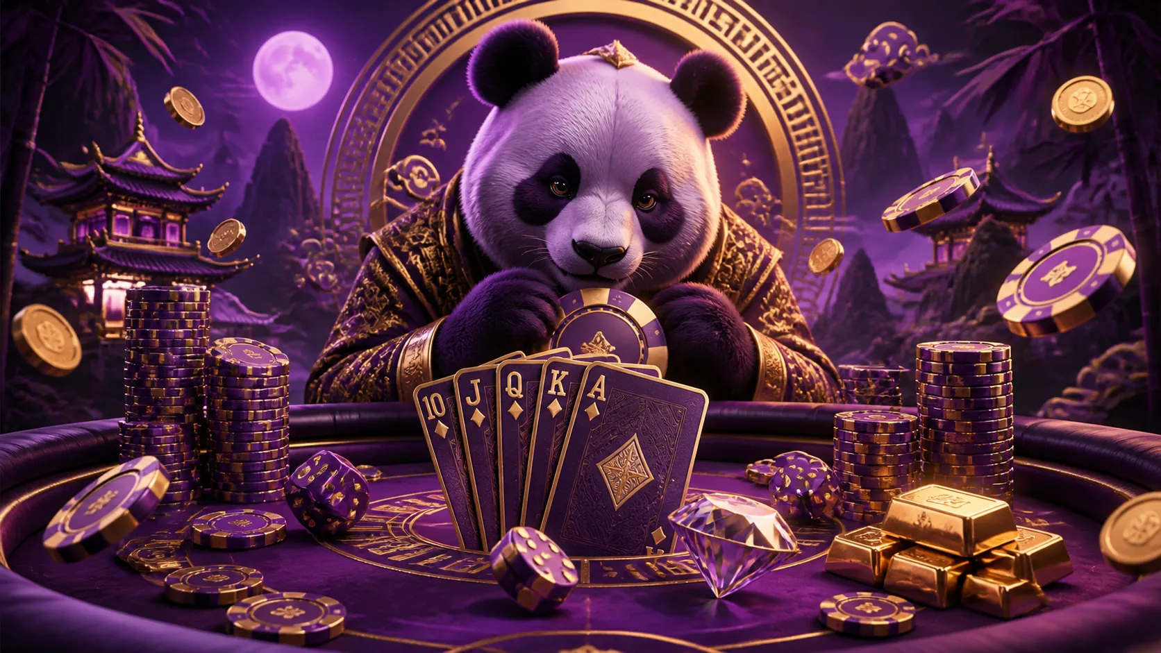 High-end casino hero image for Pandibet with luxury and excitement theme, featuring roulette wheel and poker chips in futuris